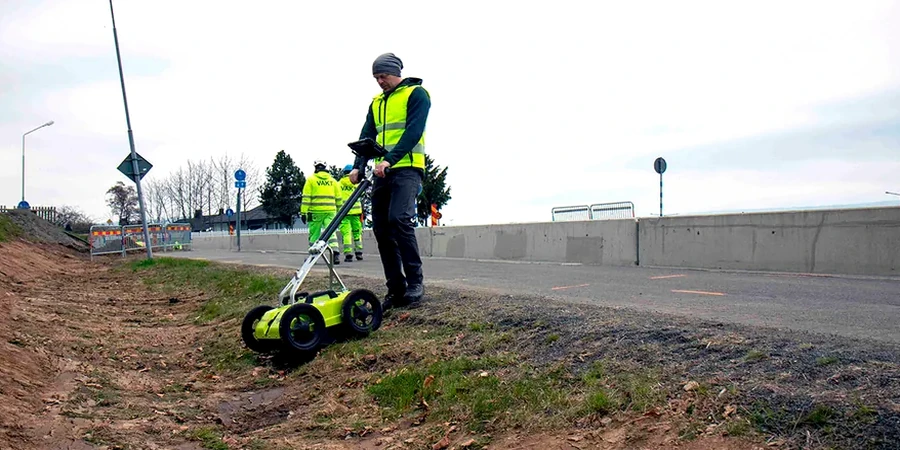 Illustrative image of GPR (Ground Penetrating Radar) survey in Austin