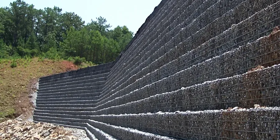 Illustrative image of MSE (Mechanically Stabilized Earth) wall design in Austin